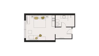 Zimmerplan Doppelzimmer Classic Hotel POST