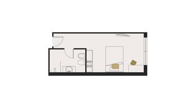 Single Room floor plan Hotel POST